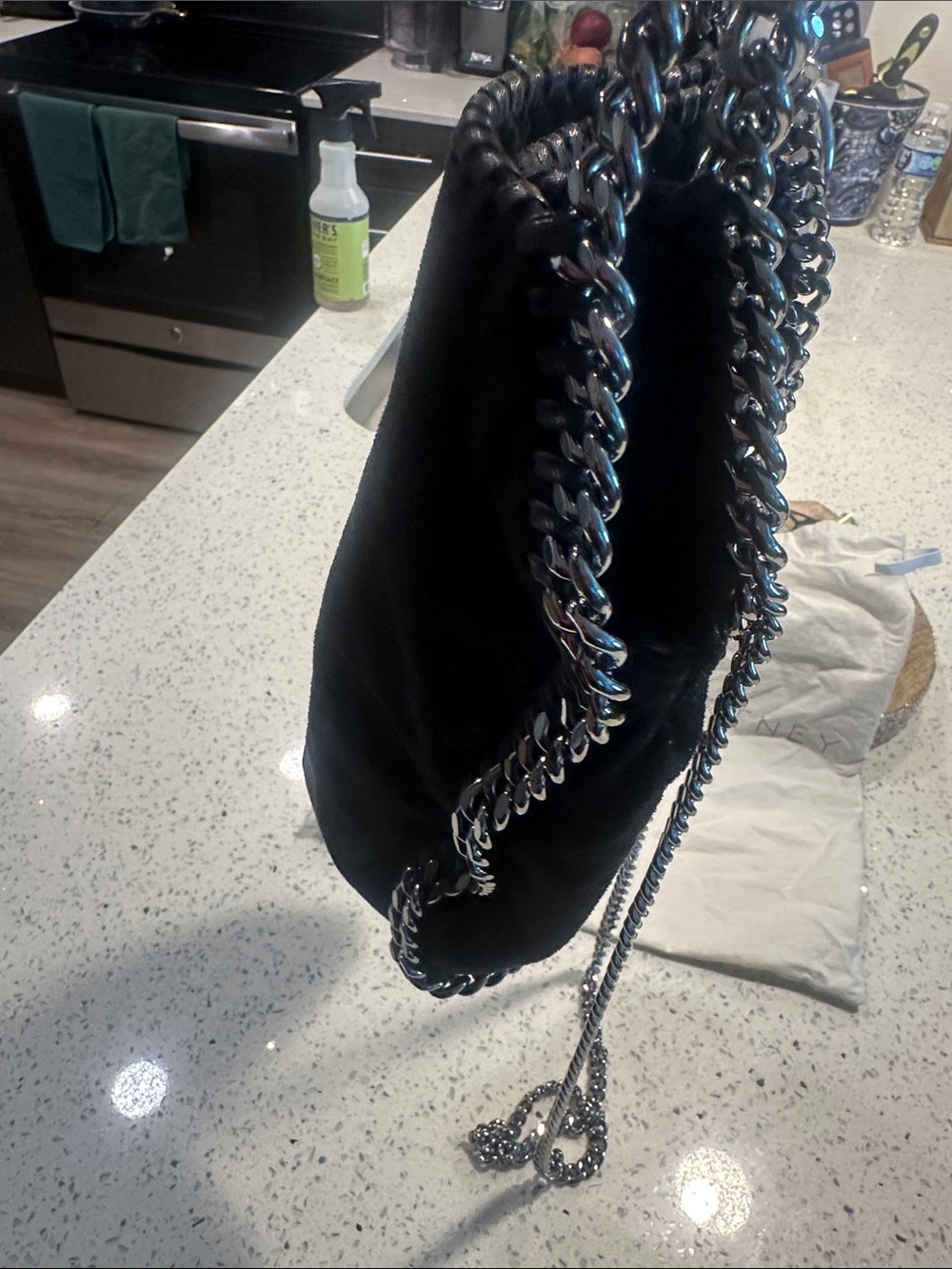 Stella McCartney Black Falabella Mini Chain Shoulder Bag - Picture 5 of 15